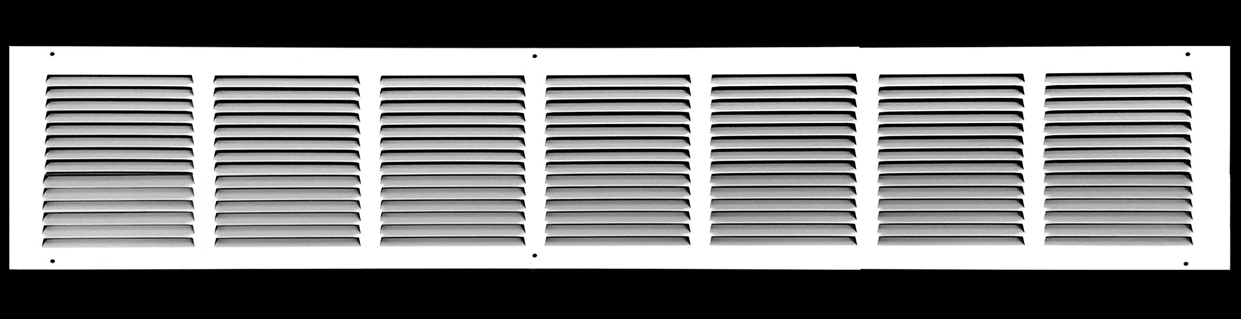 Photo 1 of 36"w X 6"h Steel Return Air Grilles - Sidewall and Ceiling - HVAC Duct Cover - White [Outer Dimensions: 37.75"w X 7.75"h] 36 X 6 White