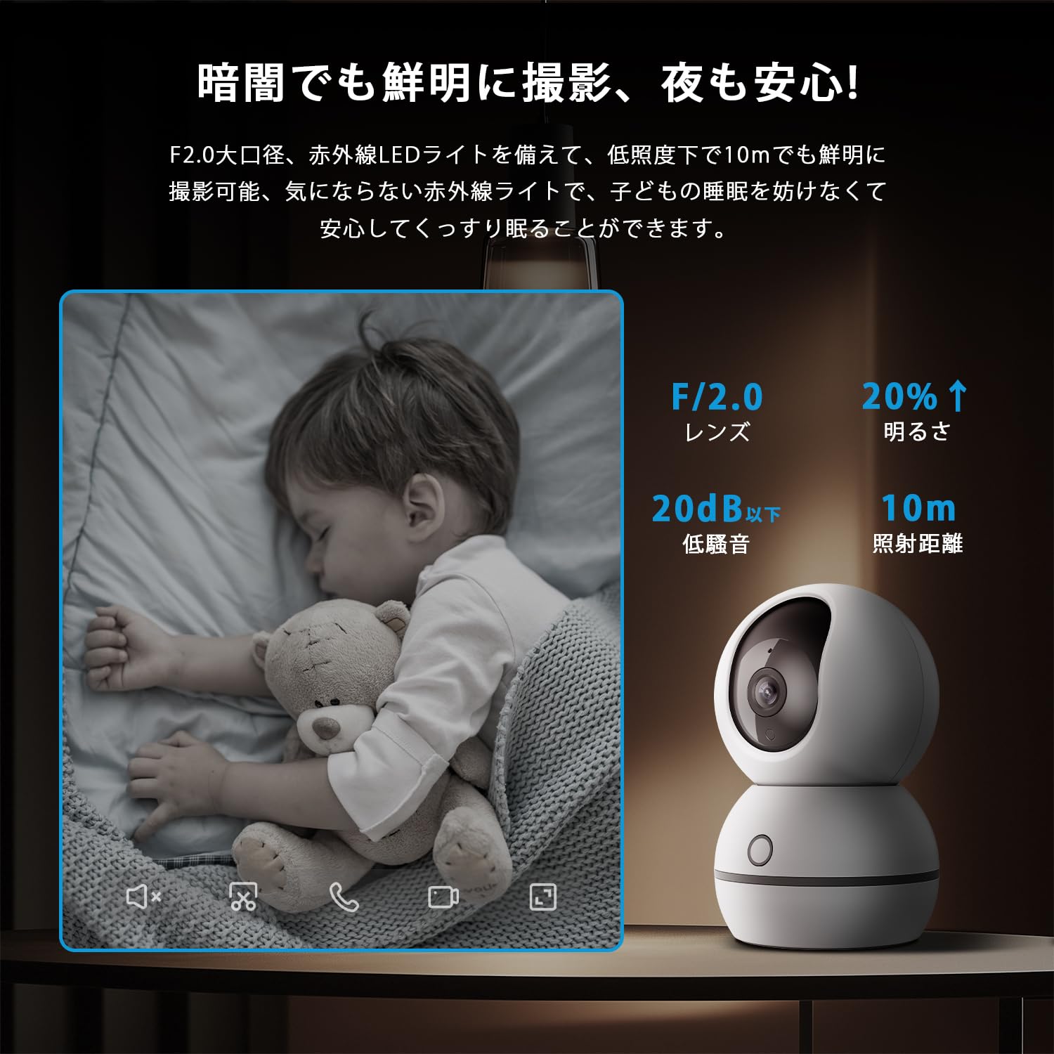 Amazon.co.jp: 2025年新型 ペットカメラ 400万画素 2K ベイビー