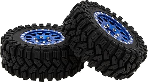 Miniatura 3 de 4 neumáticos MEUS RACING RC de 1.2 pulgadas, 64 x 24 neumáticos para TRX4M SCX24 FCX24 RC (azul, tipo A)