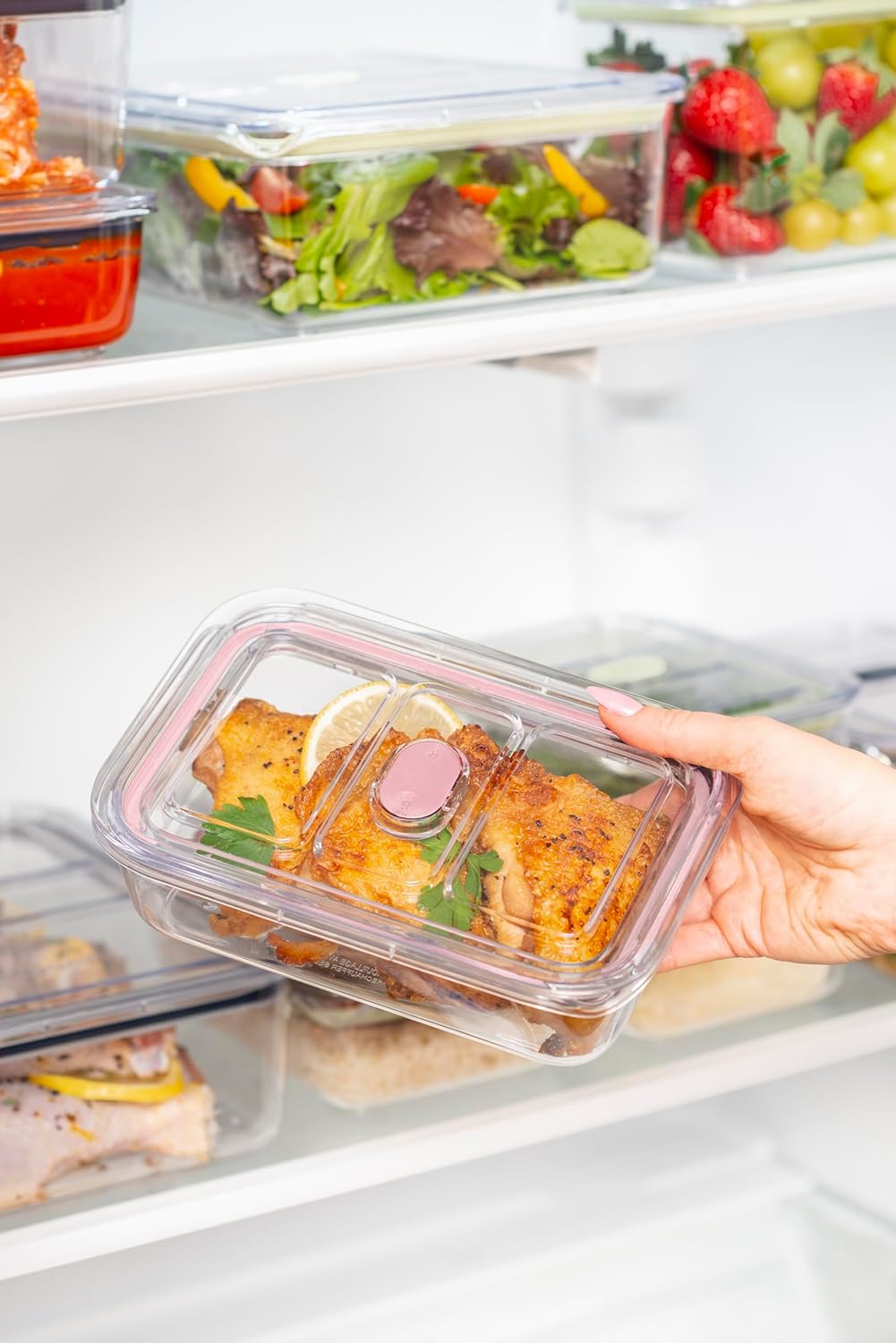 Latchlok Click 14.5 Cup Food Storage Container, Rose