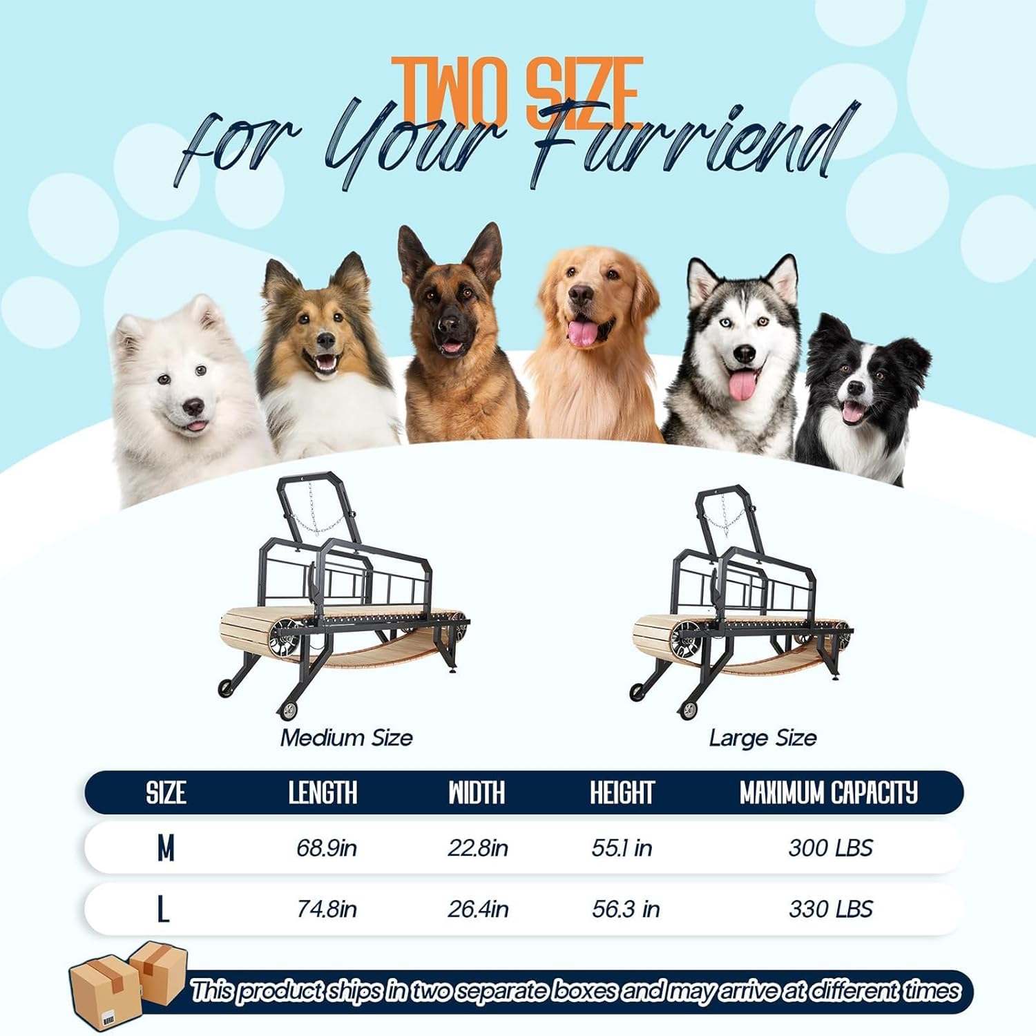 Dog Treadmill for Large/Medium Dogs,Dog Slatmill with Brake,Dog Slatmill for Healthy & Fit Dog Life, Dog Treadmill for Indoor & Outdoor,Treadmill for Dogs up to 330 lbs(Medium)