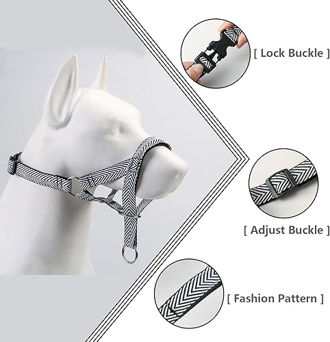 Miniatura 4 de Collar de cabeza de perro para paseos fáciles y suaves, para perros pequeños, medianos y grandes, con patrón de moda (L, morado)