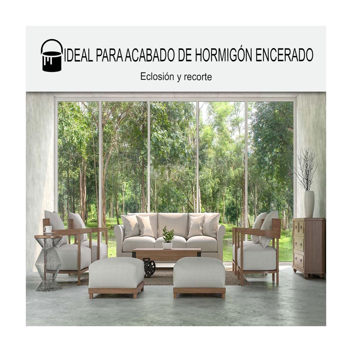 ARCANE INDUSTRIES Barniz Poliuretano bicomponente Transparente para microcemento y Resina epoxi - HIGHPROTECT - 10 m