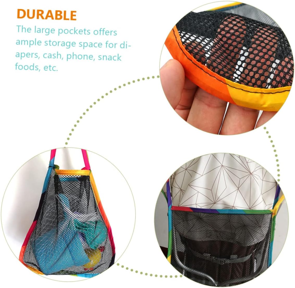 6pcs Universal Baby Stroller Hanging Organizer Bag Waterproof Storage for Diapers Toys Accessories Compatible Most Strollers for Parents Go