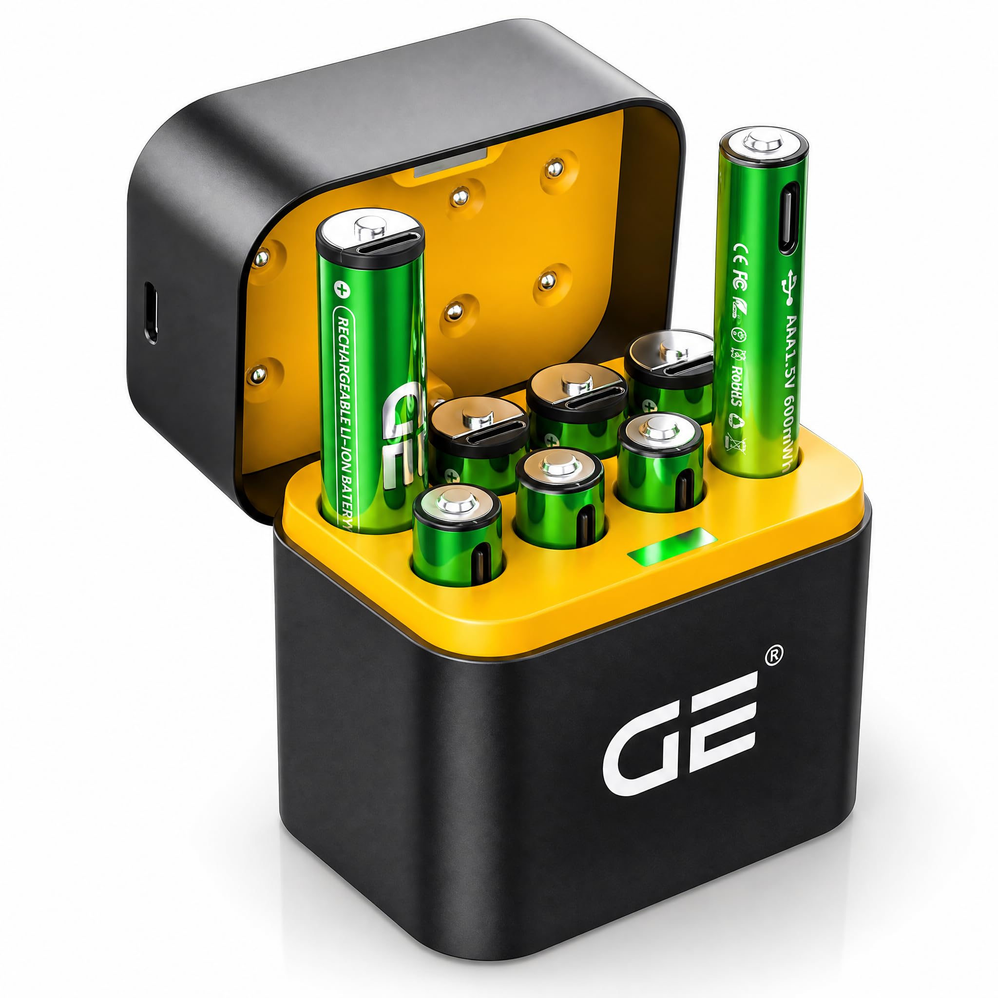 🅶🅴 AA/AAA Lithium Wireless Power Station with 4 AA & 4 AAA Dual‑Mode Rechargeable Batteries — Wireless + USB‑C Direct Charging, 1500+ Cycles, 10+ Year Lifespan, Portable Home & Travel Essential-image-13
