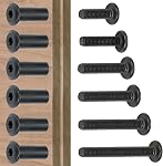 100 Set M6 Binding Screws Posts Countersunk Rivet Socket Cap Connecting Bolts Cap Nuts Assortment Kit for Baby Bed Furniture,Leather Saddles Purses Belt Repair (100 Set Black)