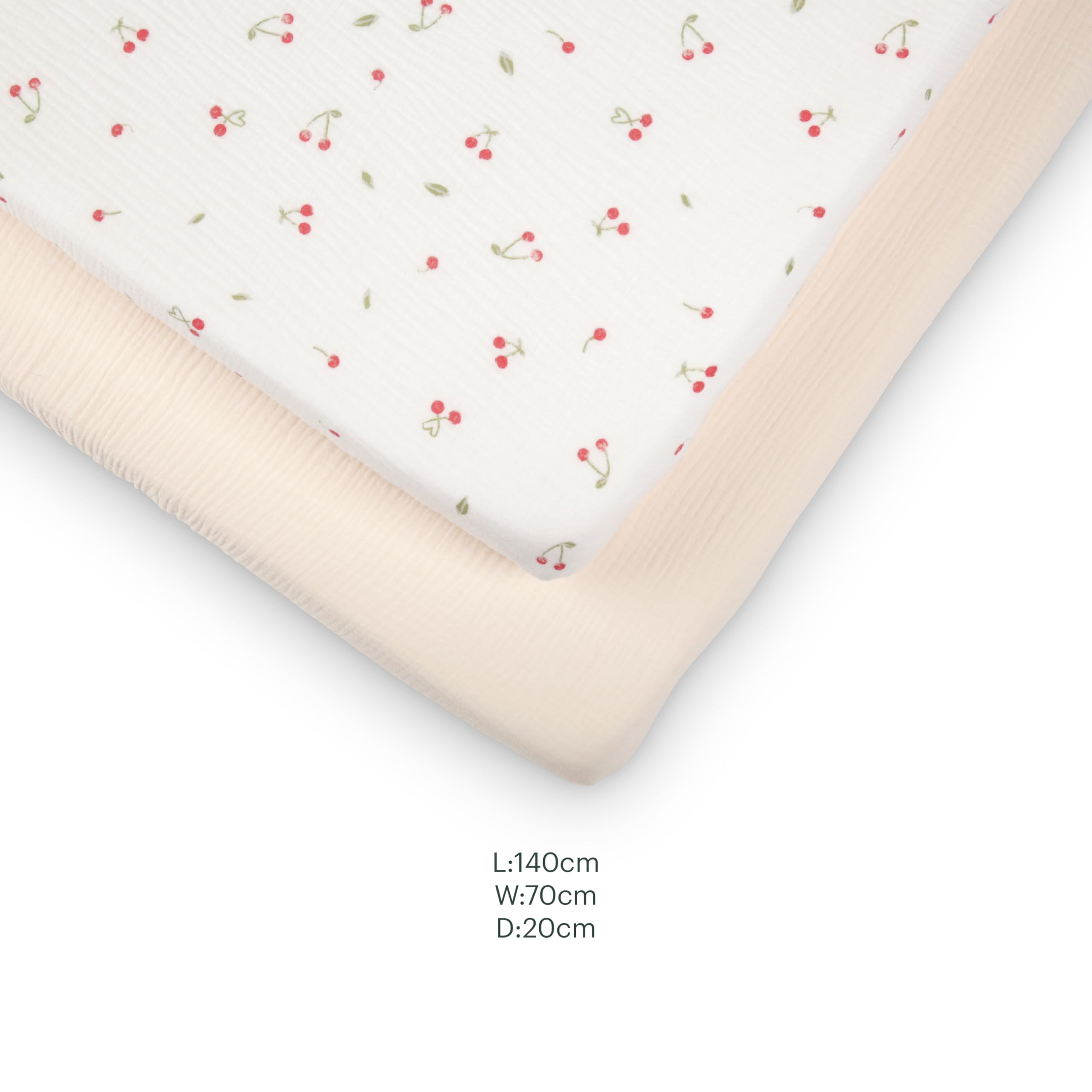 CuddleCo Set copripiumino per lettino, 4 pezzi, in ciliegio ditsy – include copripiumino, coperta e 2 lenzuola con angoli, biancheria da letto accogliente per bambini