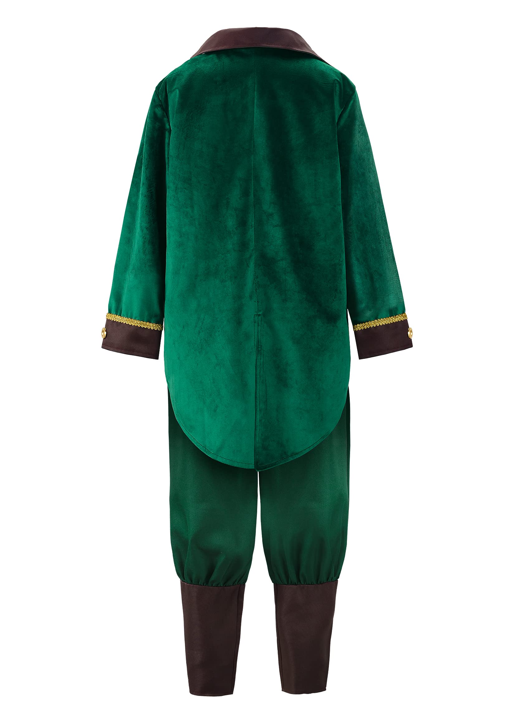 ReliBeauty Costume San Patrizio Leprechaen Bambini Vestito Folletto Trifoglio 3-12 anni, con Cappello