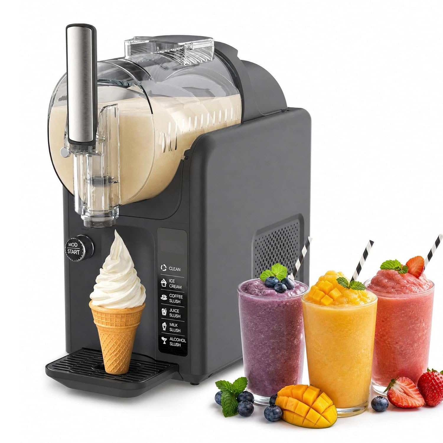 DowPie 2L Multi-Purpose Icy Slush No Pre-Made Ice Required Black-110V-120V