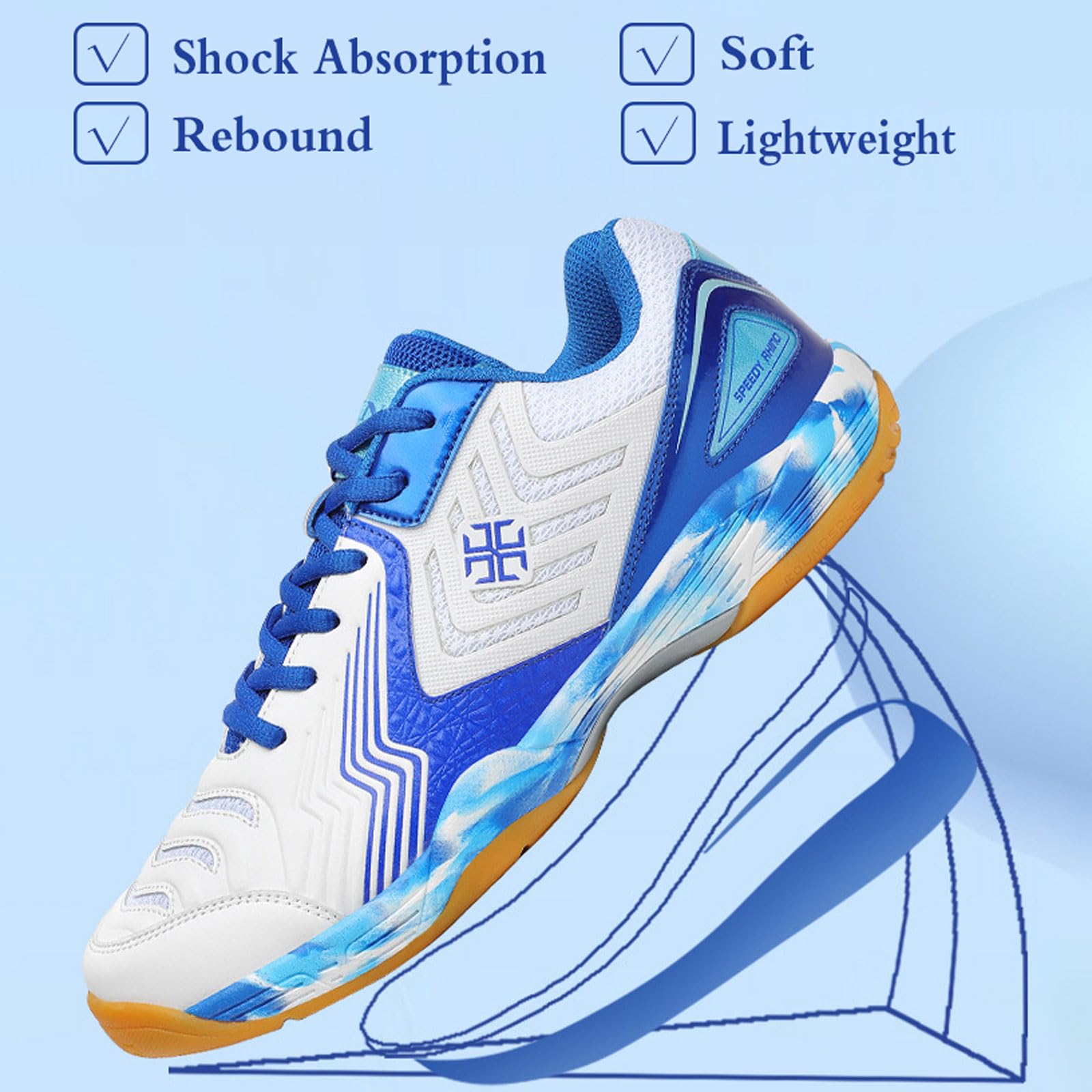 Badminton Schuhe,Tennis Shoes,Volleyball Schuhe Herren,Indoor Hallenturnschuhe,Badminton Schuhe Damen,Tischtennis Schuhe,Komfort,rutschfeste,Atmungsaktives,DäMpfung,Für Einsteiger,Weiß