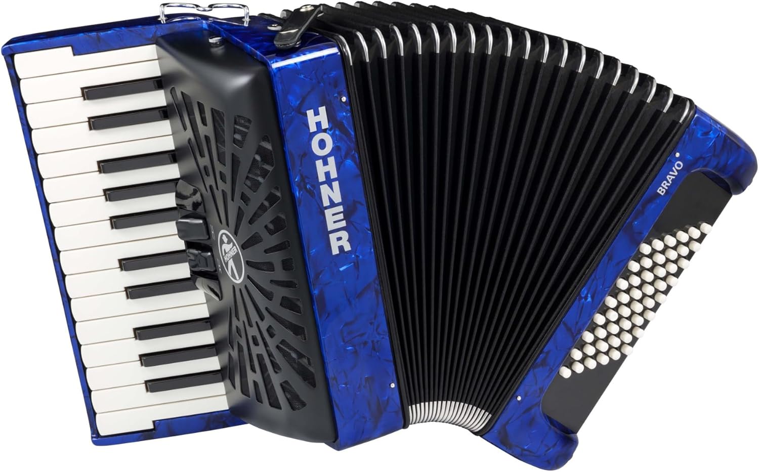 Hohner Bravo II 48 Chromatic Piano Key Accordion - Blue