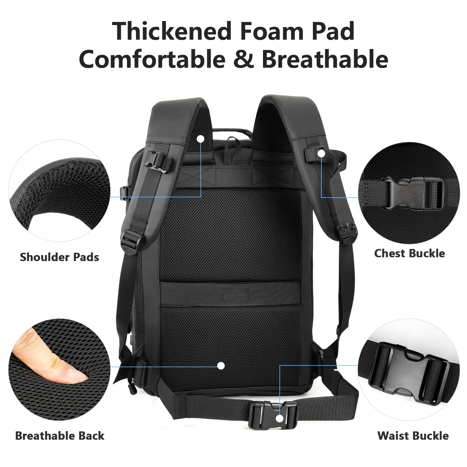 Jueachy Motorrad Rucksack Wasserdicht Herren Damen Motorradhel Backpack | Taktische Motorradrucksack Groß Helmrucksack Reflektierend Black - Ideal Helmtasche Motorrad Zubehör zum Motorradfahren