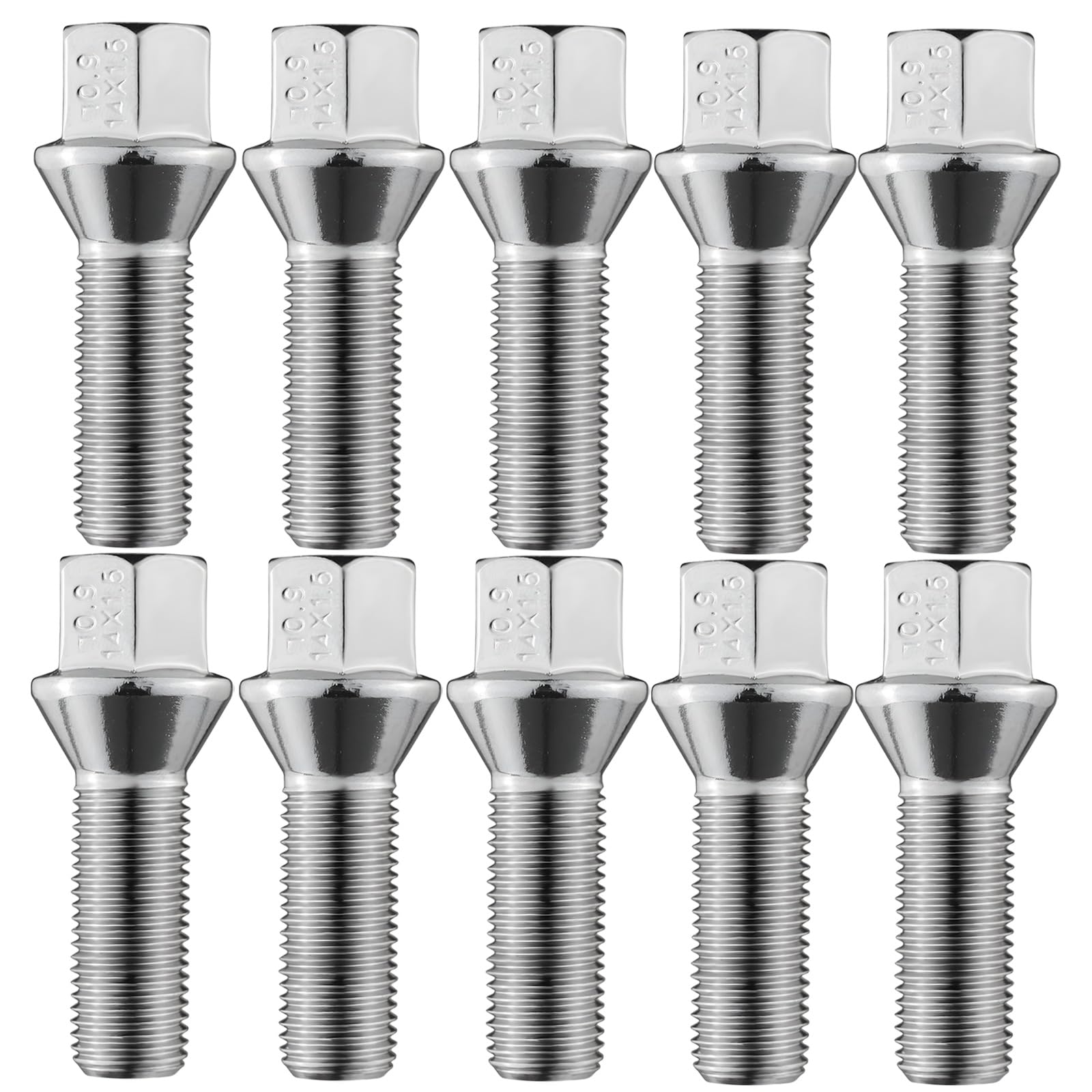 Bulloni Ruota Neri Per Cerchi In Alluminio - M14x1,5 - 60mm - Confezione Da 10 - Foto 10