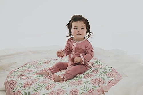 Miniatura 3 de KicKee Pants Tapete de juego acolchado con volantes y forro de sherpa sólido, alfombra de juego redonda para bebé para que la hora boca abajo se