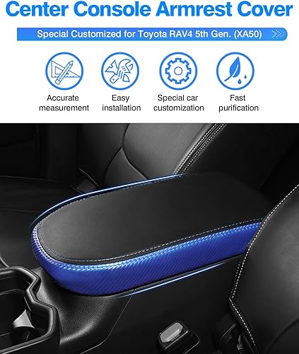 Vista 2 de Autorder Funda de consola central para Toyota RAV4 2019-2022, 2023, 2024, 2025, accesorios para reposabrazos, funda antiarañazos, almohadilla