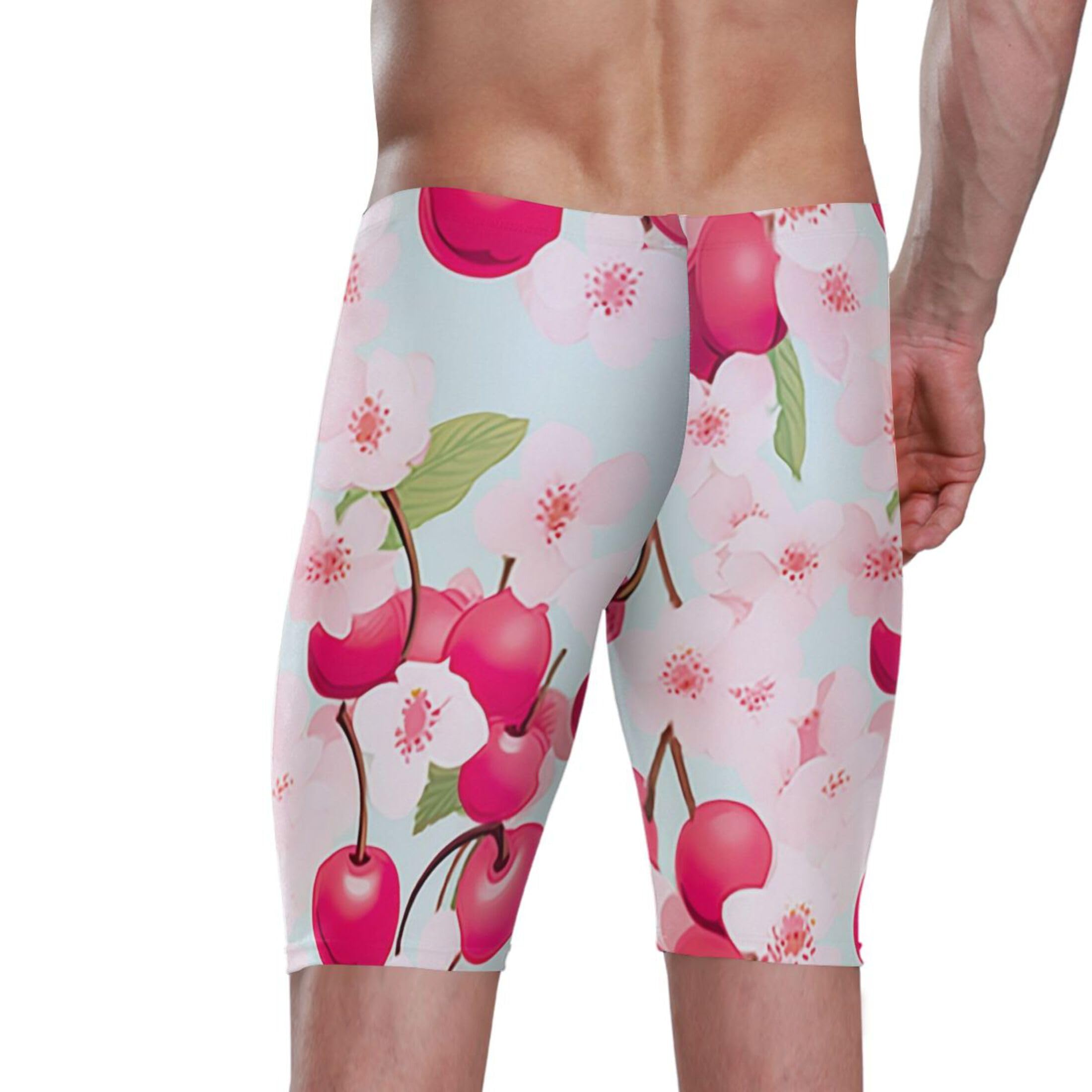 UMIRIKO Pink Cherry Fruit Swim Jammers Swimsuit for Men XXL B0402292