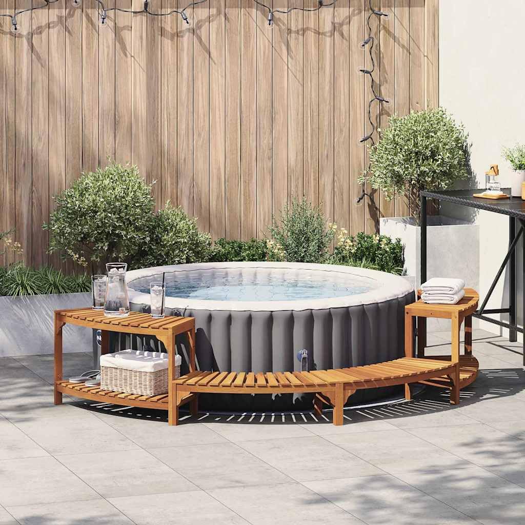 Hommdiy Runde Outdoor Hot Tub Surround Braun 272 x 120 x 55.5 cm