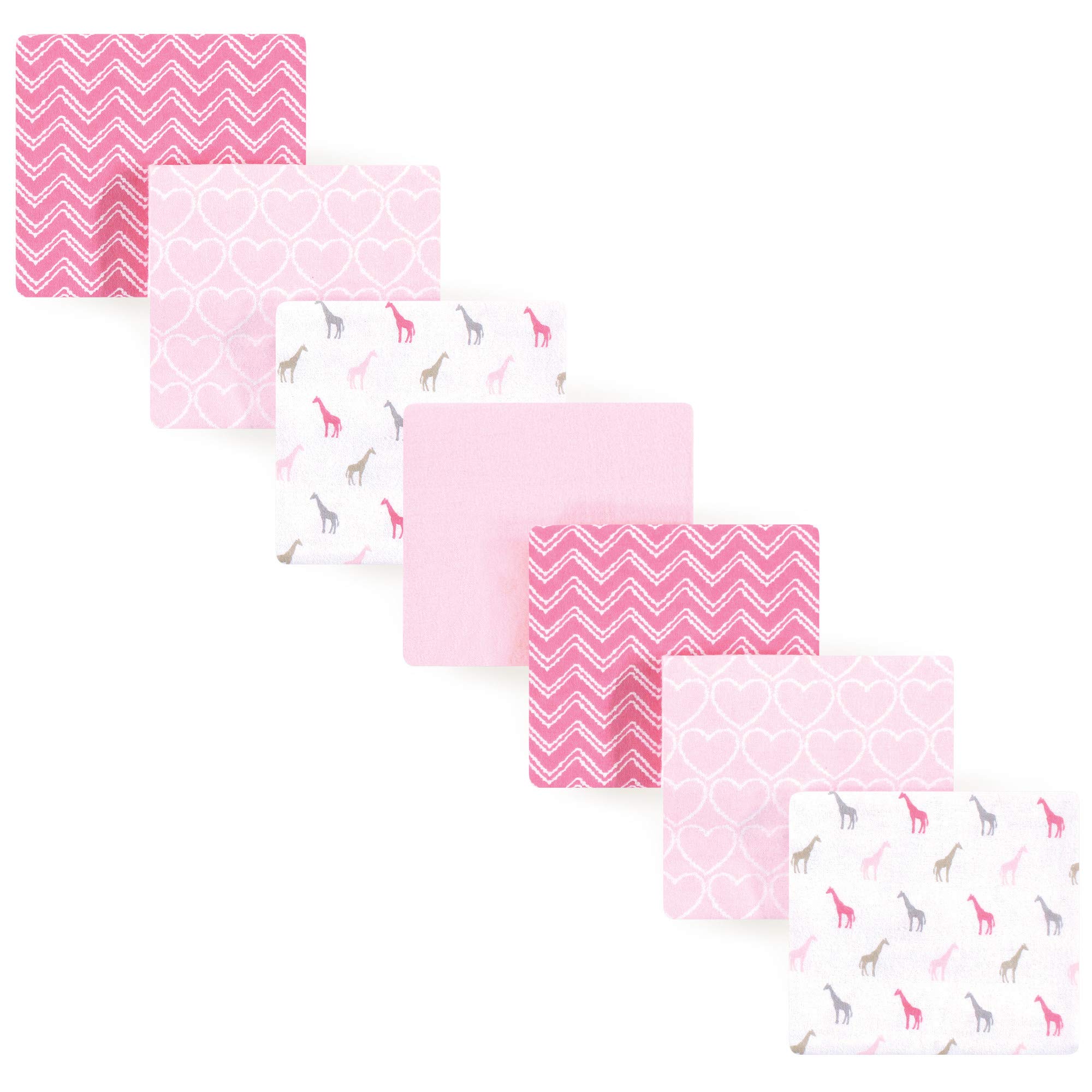 Luvable Friends Unisex Baby Cotton Flannel Receiving Blankets, Giraffe 7-Pack, One Size