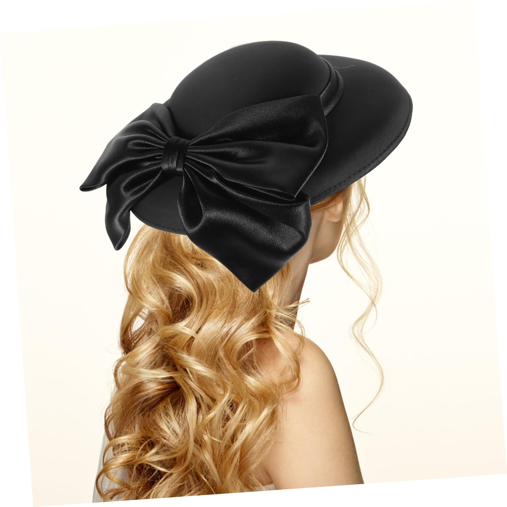 Veemoon cappelli formali da donna formale cappello da cocktail party cappello halloween cappellino halloween cappelli britannici per le donne Cappelli a bombetta per le donne bianca