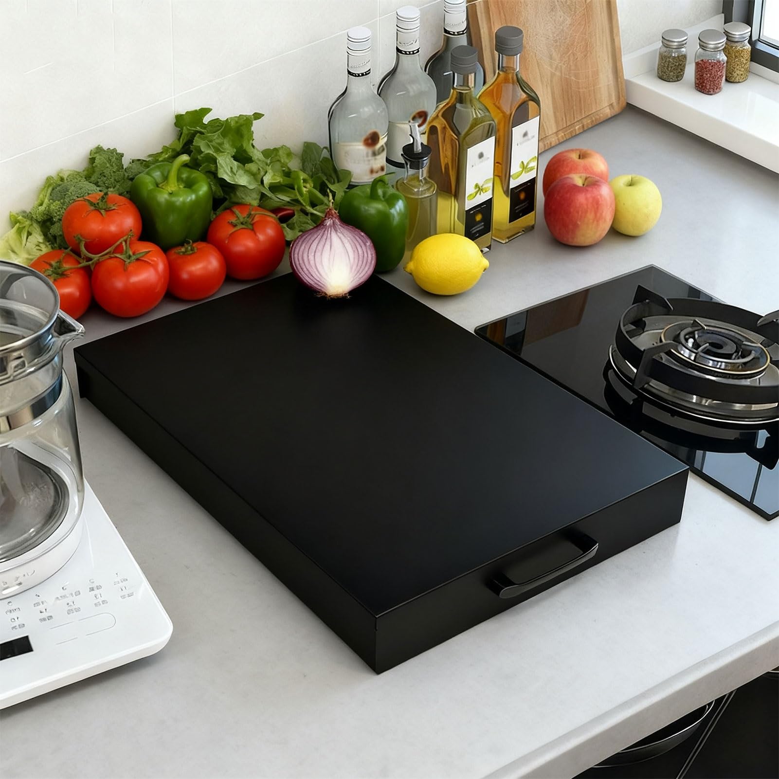 Tapa Encimera Gas Placa, Protectora de Encimera para Cubre Hornillas Resistente Deformaciones para Apartamentos Pequeños, Fogones y Cocinas Amplias(35x45x7cm/13.78x17.72x2.76in)
