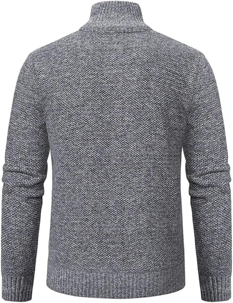 Men's Pullover Knitwear Solid Color with A Bottom Shirt Grab Fleece Warm Sweater