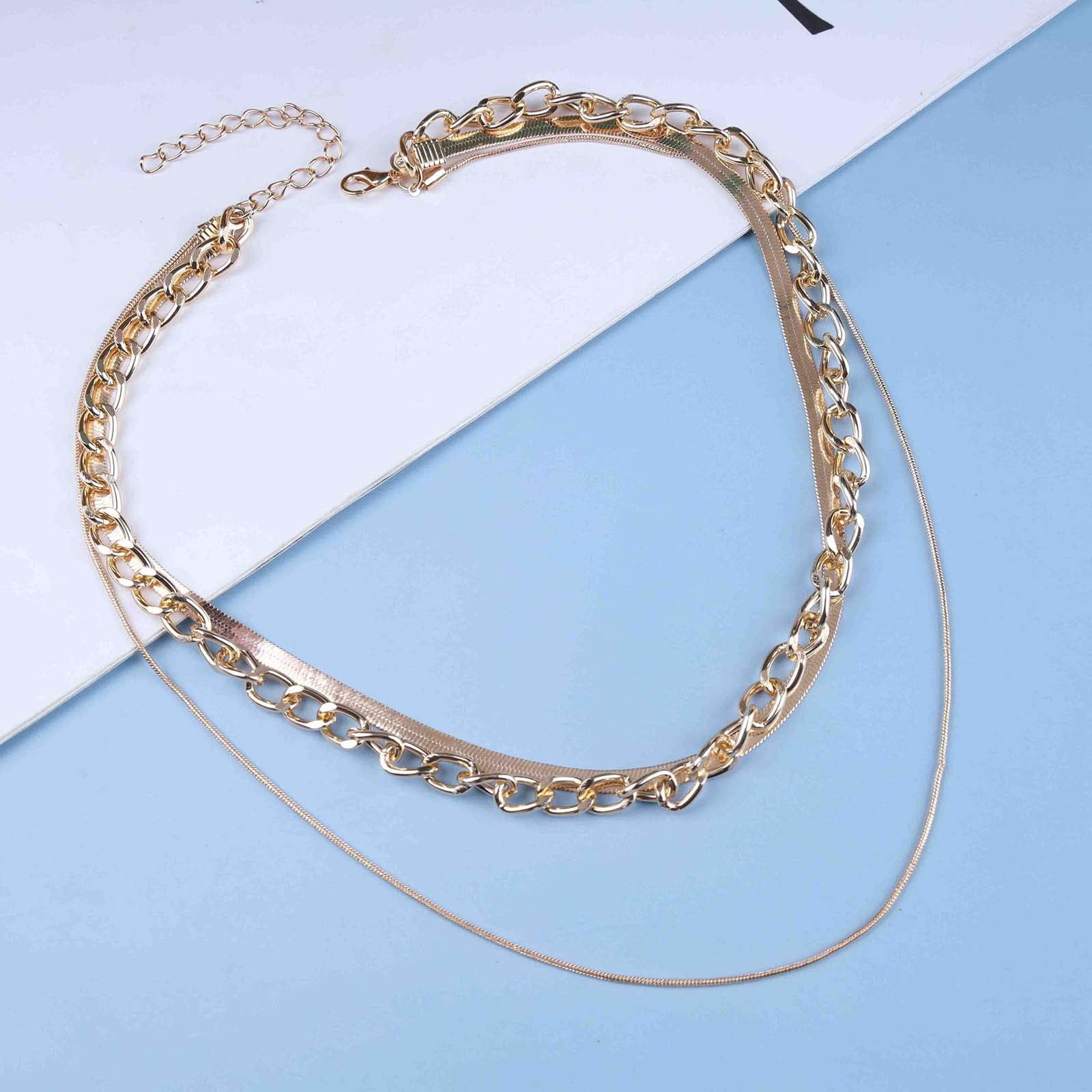 Collana con farfalla serpente multistrato bohémien per donna Moda catena in oro collane girocollo gioielli regali