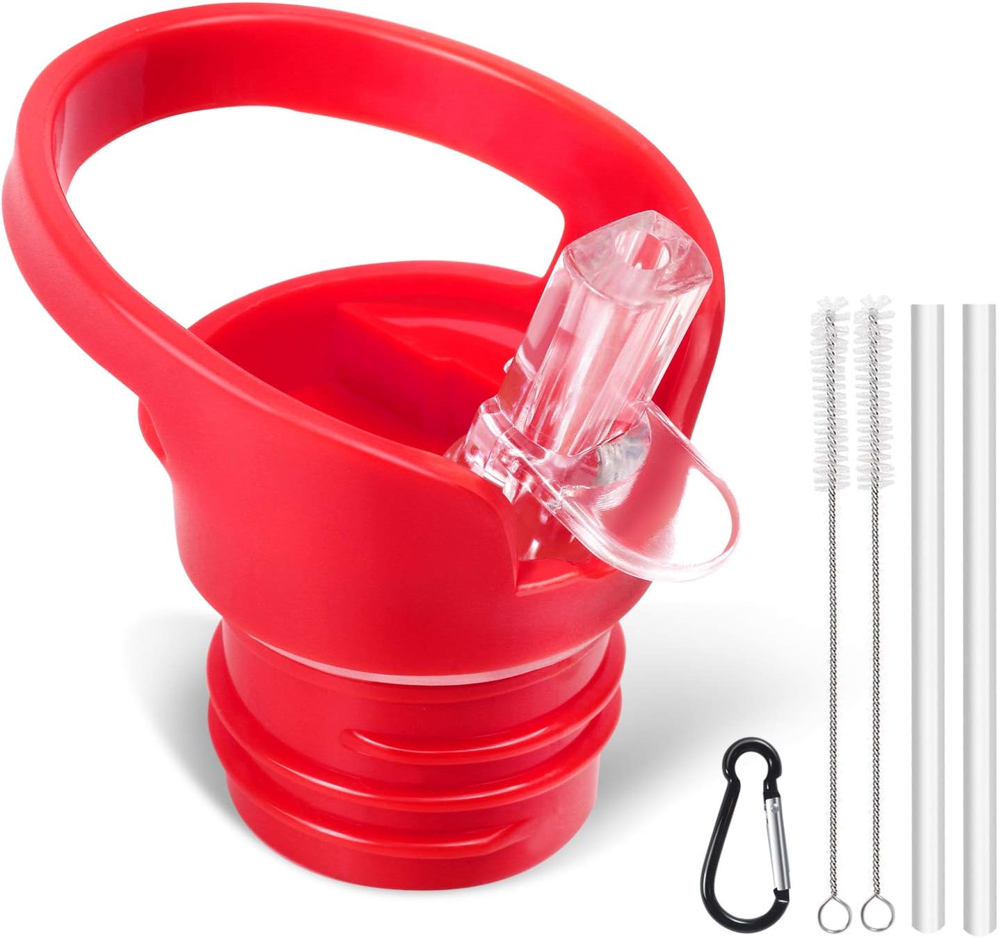 Morla Standard Size Straw Lid for Hydro Standard Size Flask Water Bottle,Fit Most of Brand Ascent Bottle.Red