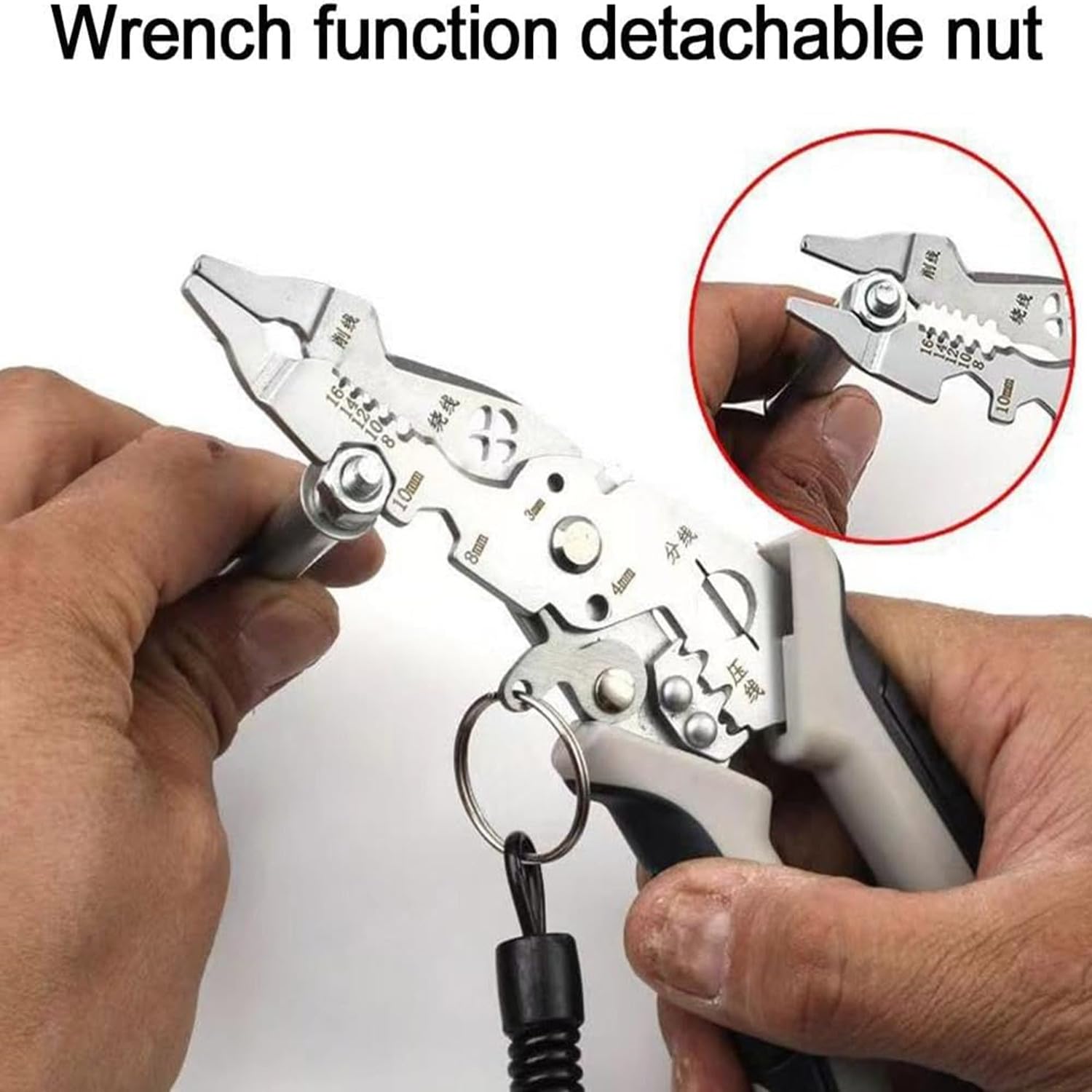 12 in 1 Wire Stripper with Elbow, 7.5-inch Multifunctional Wire Stripper Crimper Cable Cutter Pliers - Image 3