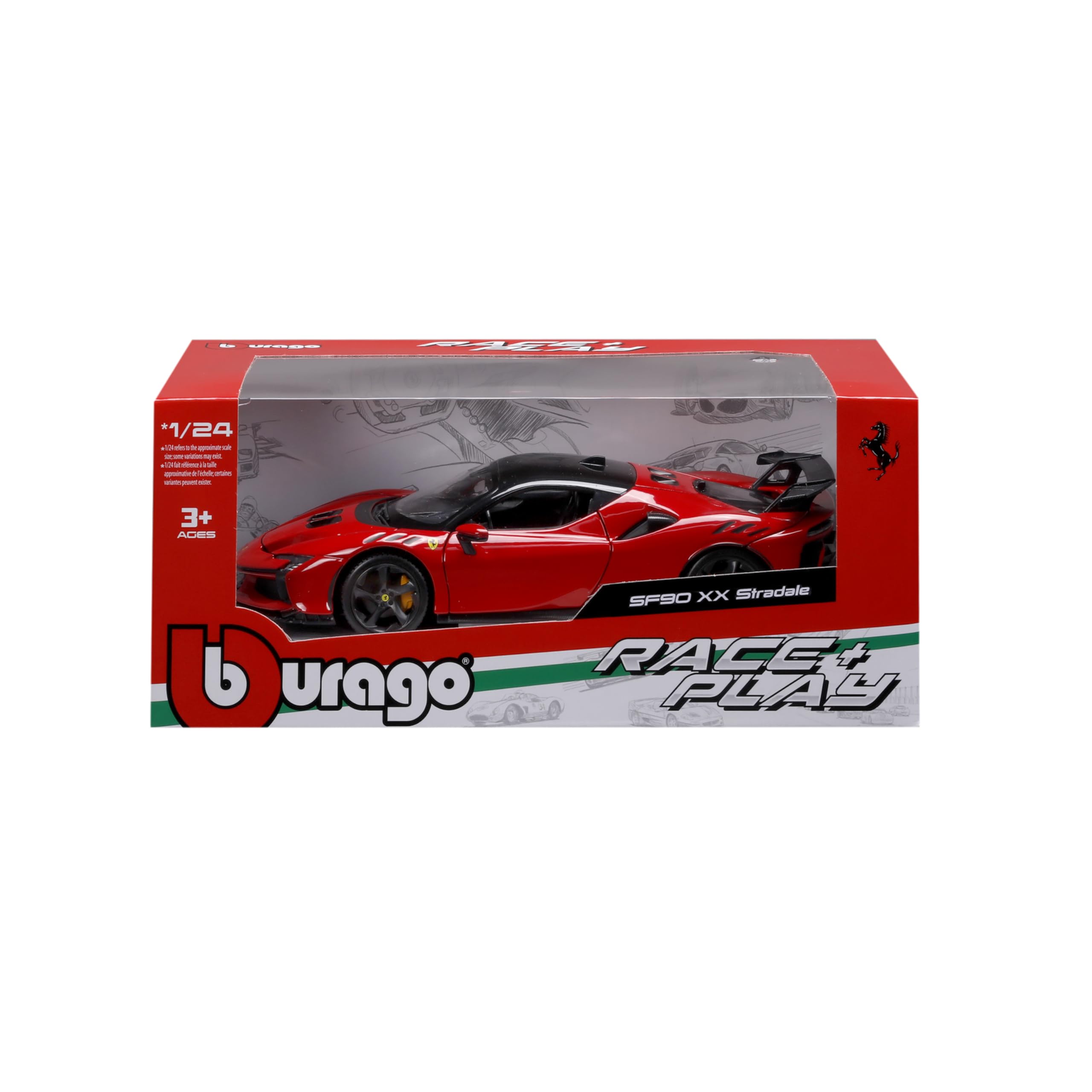BBURAGO Ferrari SF90 XX Stradale Auto Diecast Scala 1:24 Replica Supercar Porte Apribili Licenza Ufficiale