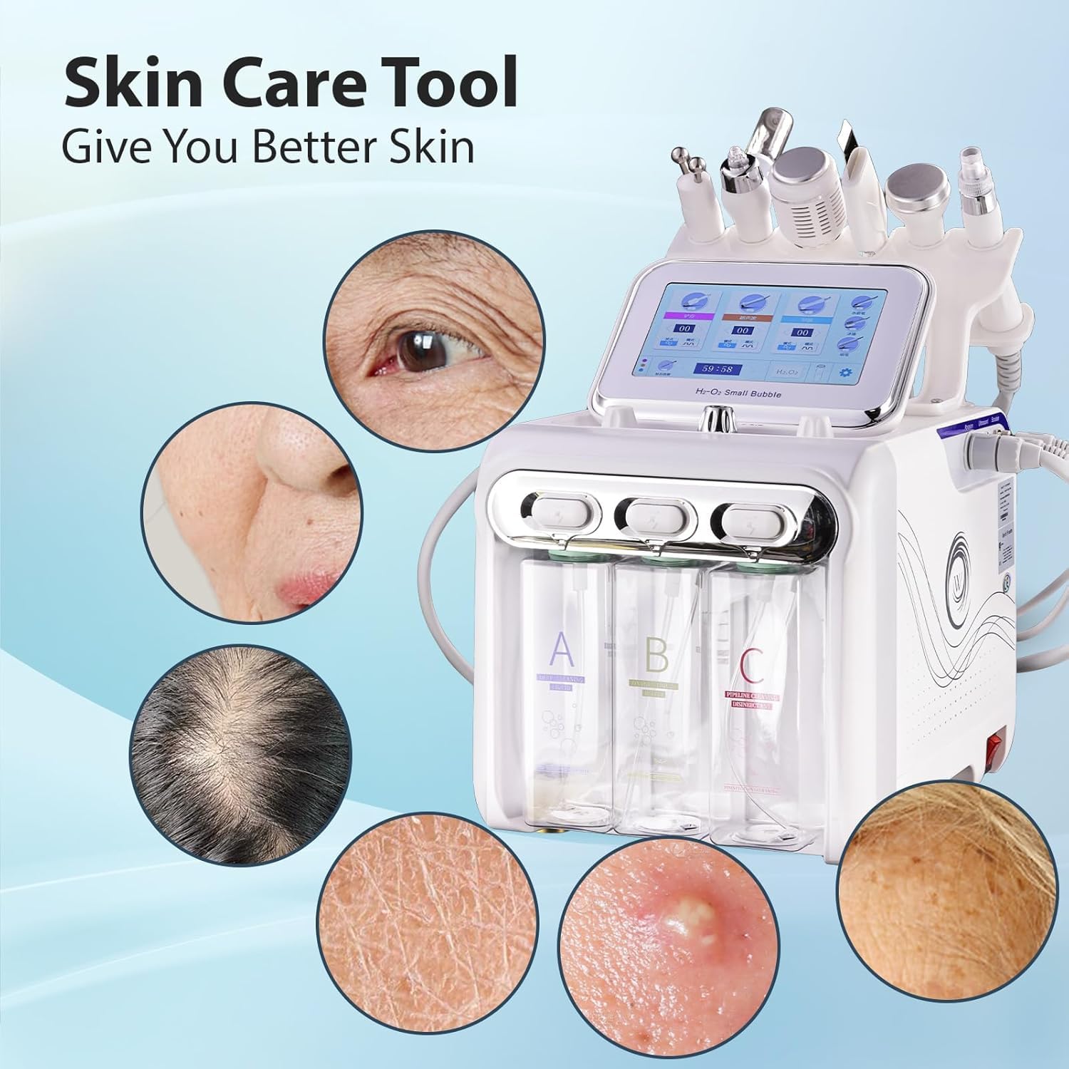 7 in macchina 1Multifunctional Hydrodermabrasion per la cura di pulizia della pelle