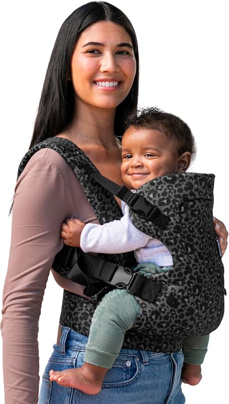 Infantino Flip 4-in-1 Baby Carrier Convertible Ergonomic, Black Leopard