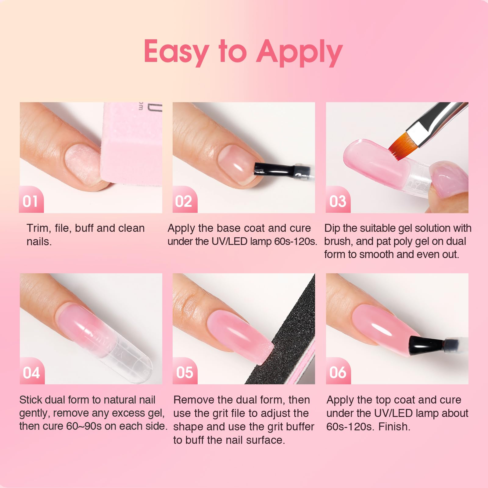 ROSALIND Gel Unghie Ricostruzione Kit Completo, 8 Colore 10ml Poligel Set con Base & Top Coat, Lampada UV e Strumenti per unghie, per Fai Da Te a Casa, Professionale Salone, Kit Unghie Gel Nail Art