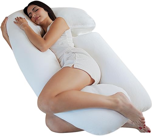 Miniatura 1 de PharMeDoc - Almohada de embarazo en forma de U cuerpo completo y soporte de maternidad para espalda caderas piernas vientre y mujeres embarazadas