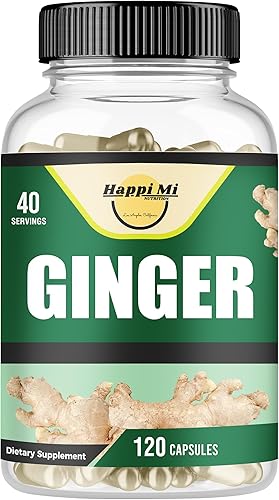 Cápsulas de raíz de jengibre hechas con polvo de raíz de jengibre orgánico de 2500 mg por porción, 120 cápsulas vegetales 40 porciones