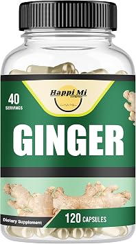 Ginger Root Capsules Made with Organic Ginger Root Powder 2500mg per Serving, 120 Vegetable Capsule 40 Servings