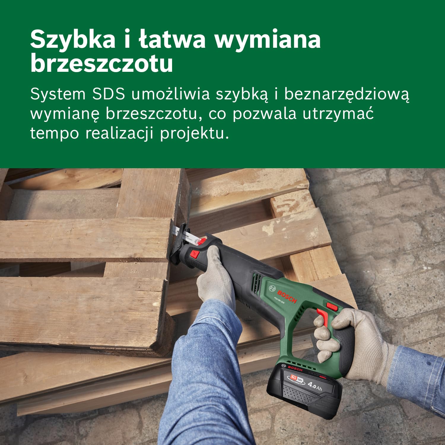 Bosch 18V System PSA 18V-200 Akumulatorowa Piła Szablasta (Opakowanie Kartonowe)