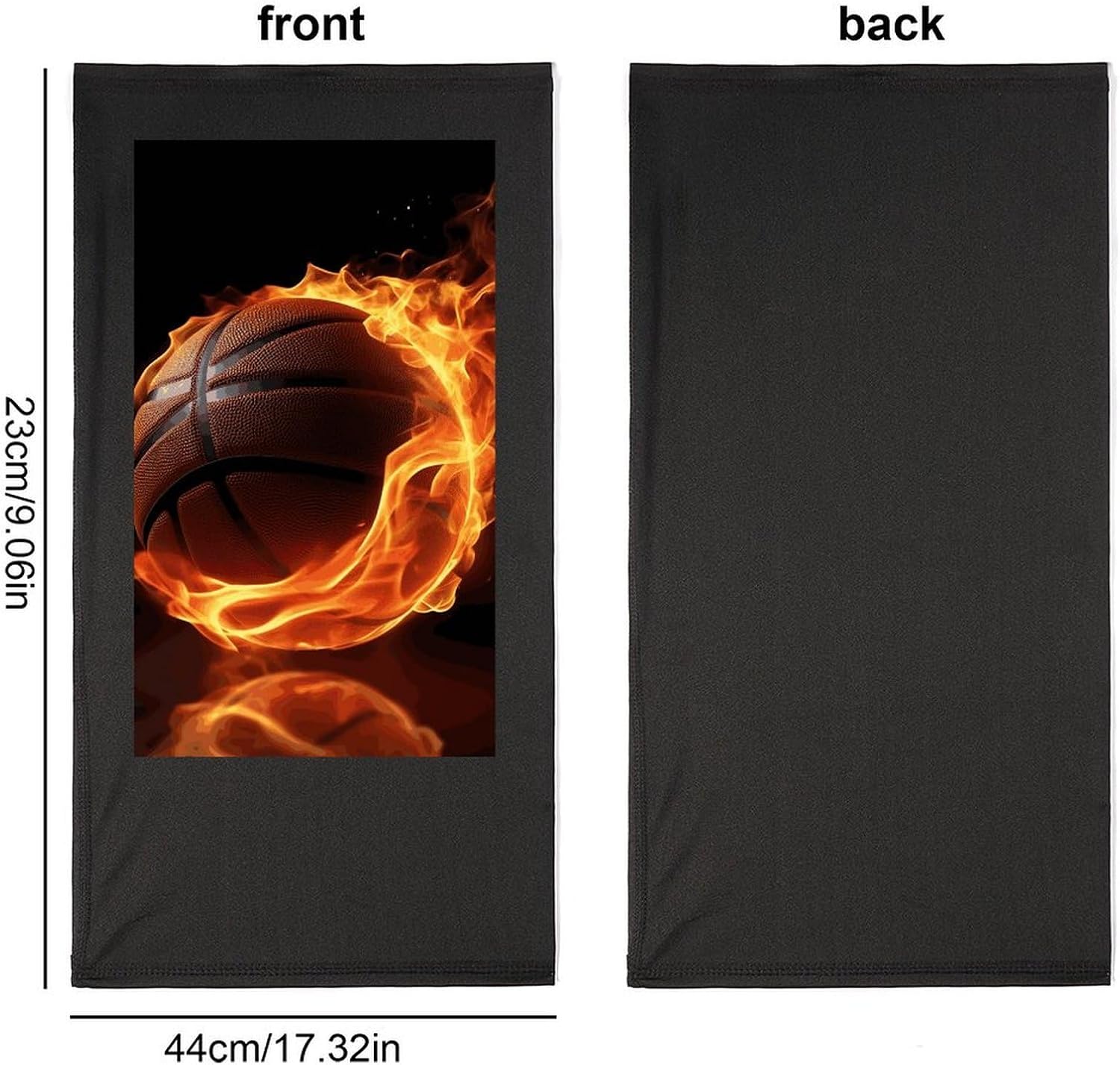Basketball On Fire Neck Gaiter Face Mask UV Protection for Men Women, Breathable Quick Dry Face Cover Bandana Outdoor Sports Balaclava Wind-Proof for Hiking Skiing Motorcycle Cycling