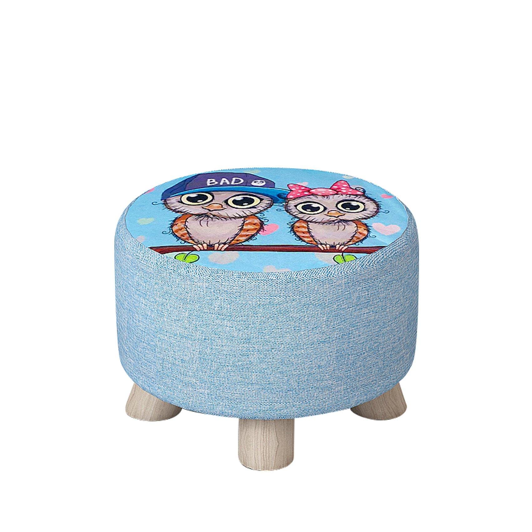 Repose-pieds rond en lin hibou : fini l'inconfort avec ce tabouret à langer compact