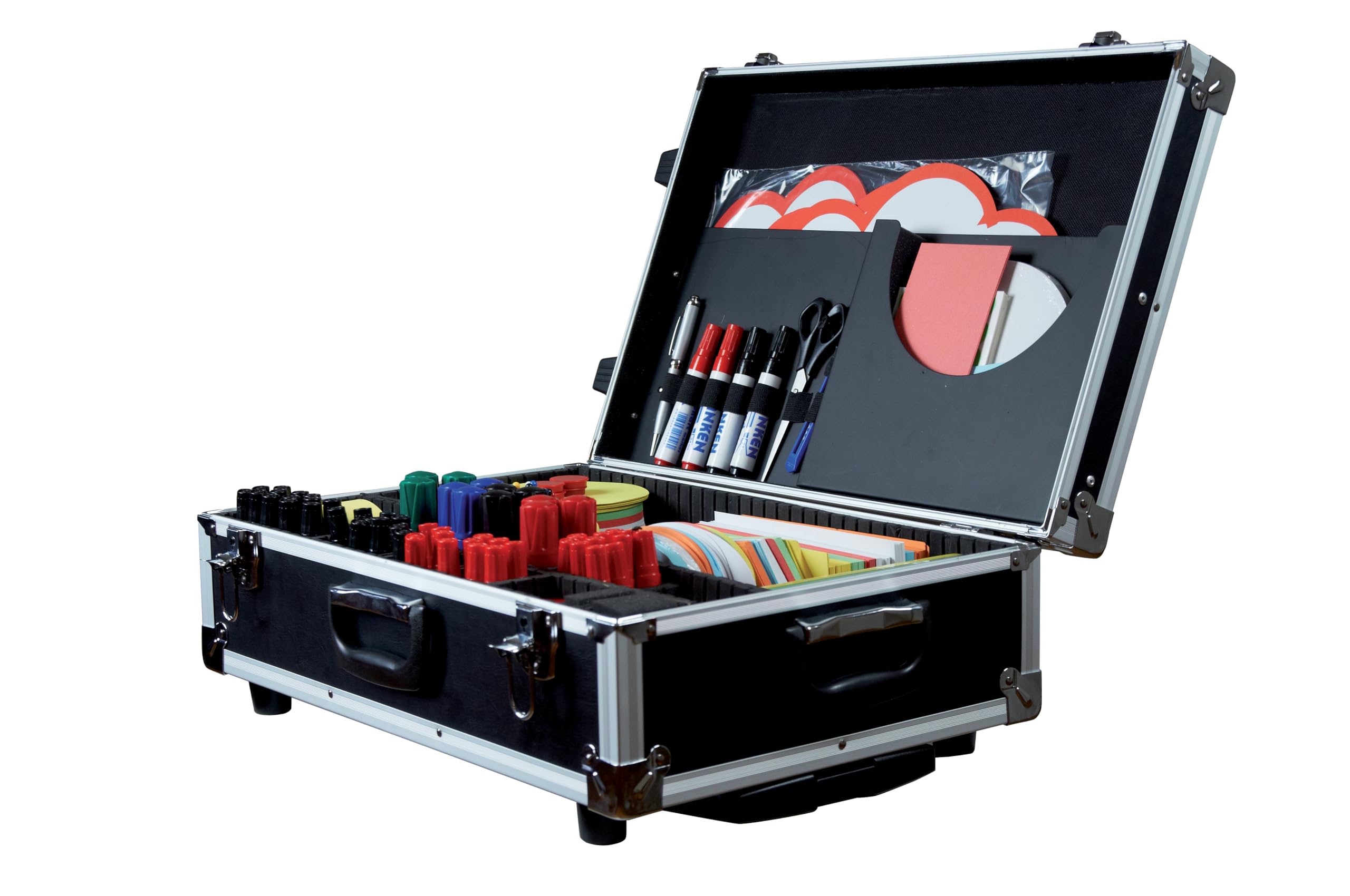 Franken Maletín para presentaciones 36x54x18 cm negro plateado