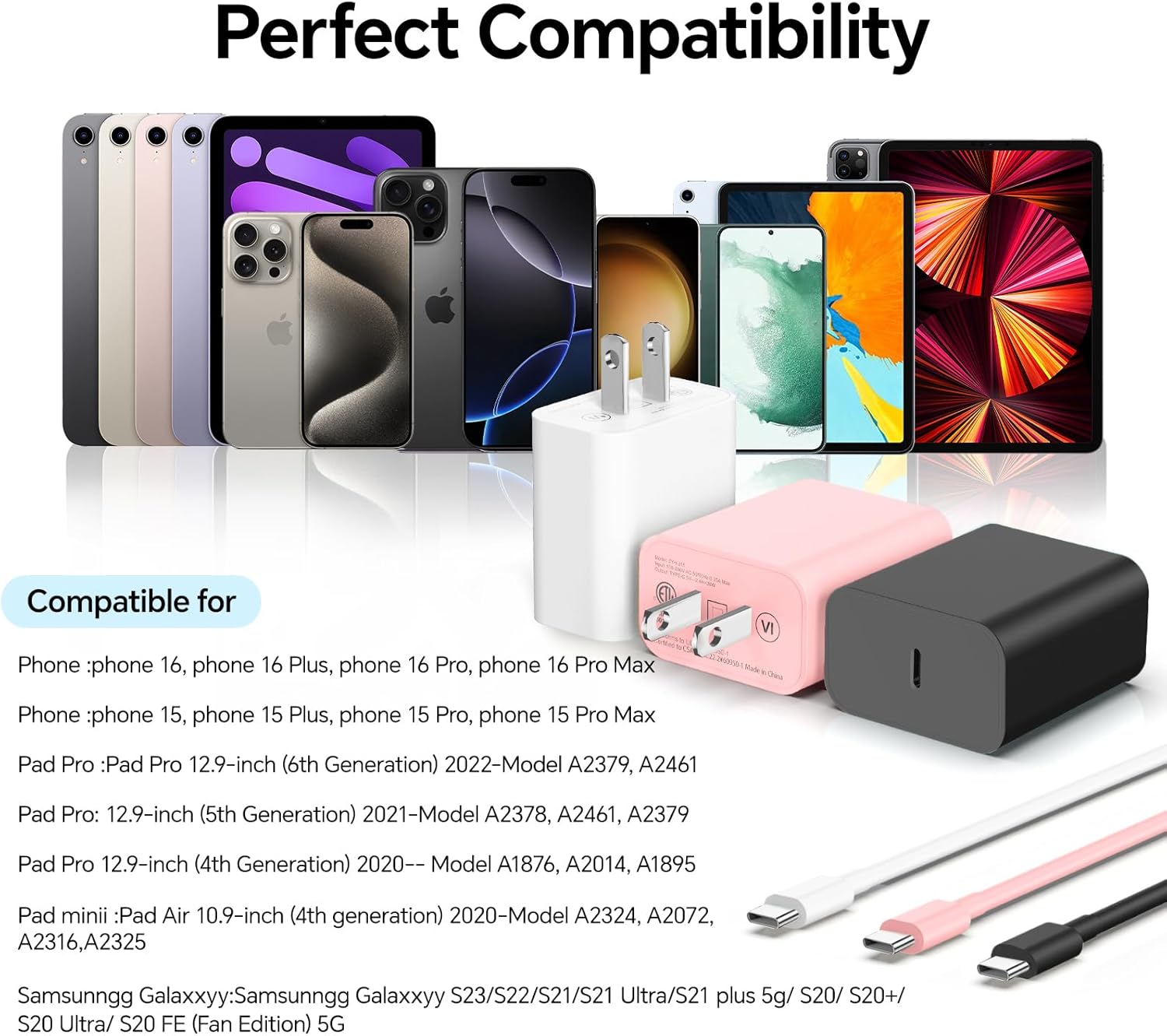 iPhone 16 15、USB C - USB Cケーブル 3パック 60W Type C - Type Cケーブル、高速充電10