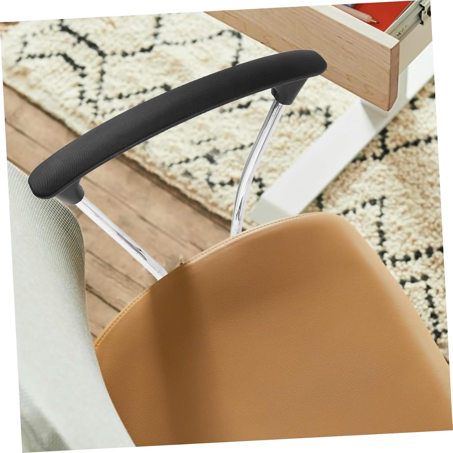 MERRYHAPY 2pcs Gaming Chair Armrest Pads Replacement Stainless Steel Bracket Set Comfortable Support Suitable for Office Home Furniture