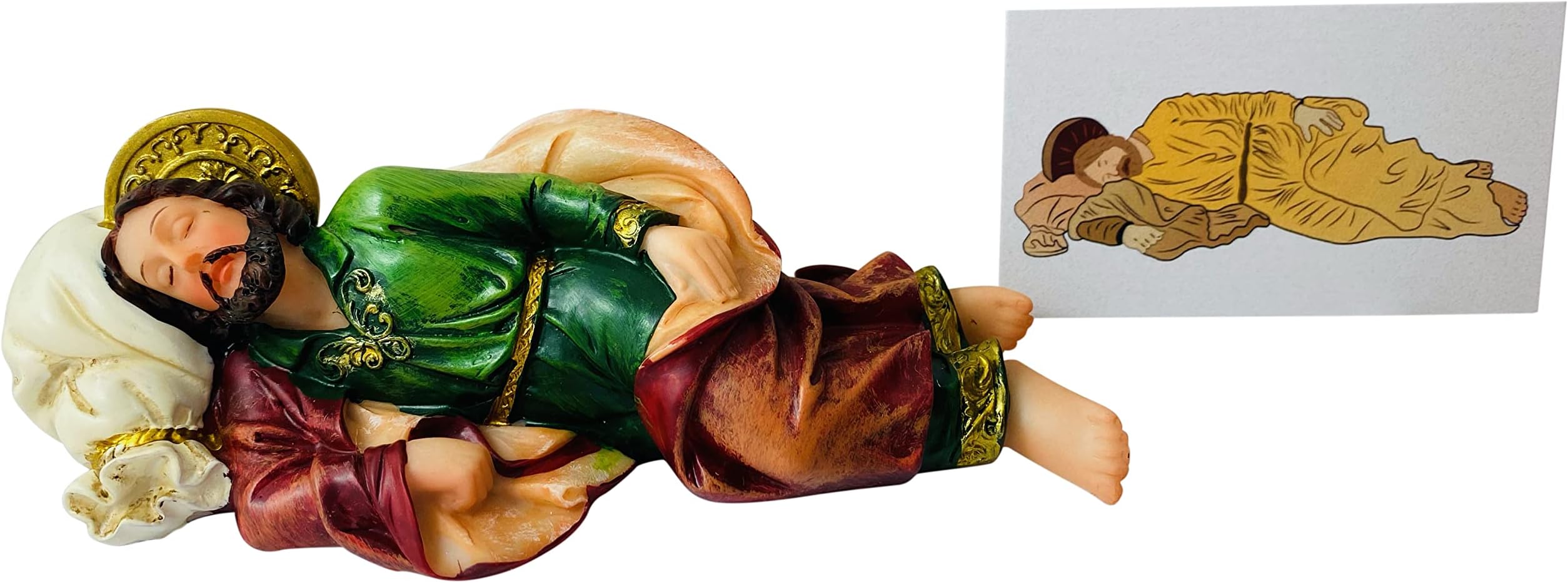 Westmon Works Sleeping Saint Joseph Statue and Holy Card with Prayer, 6 Inch
