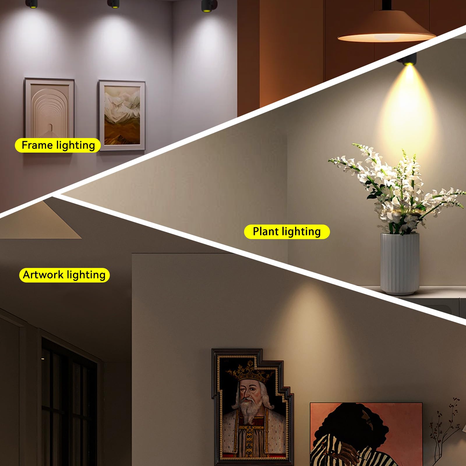 2Pack 12W Aufleuchtung Innenbeleuchtung mit Timer und Fernbedienung, 3 Farbmodi dimmbares Boden Spot Licht, 120V LED Akzent Spot Lichter für Pflanze, Kunstwerk, Bild, Dartboard, Ecke, Wand