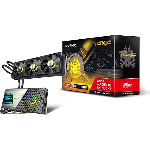 Sapphire 11308-13-20G Toxic AMD Radeon RX 6900 XT Liquid Cooled PCIe 4.0 Gaming Graphics Card with 16GB GDDR6