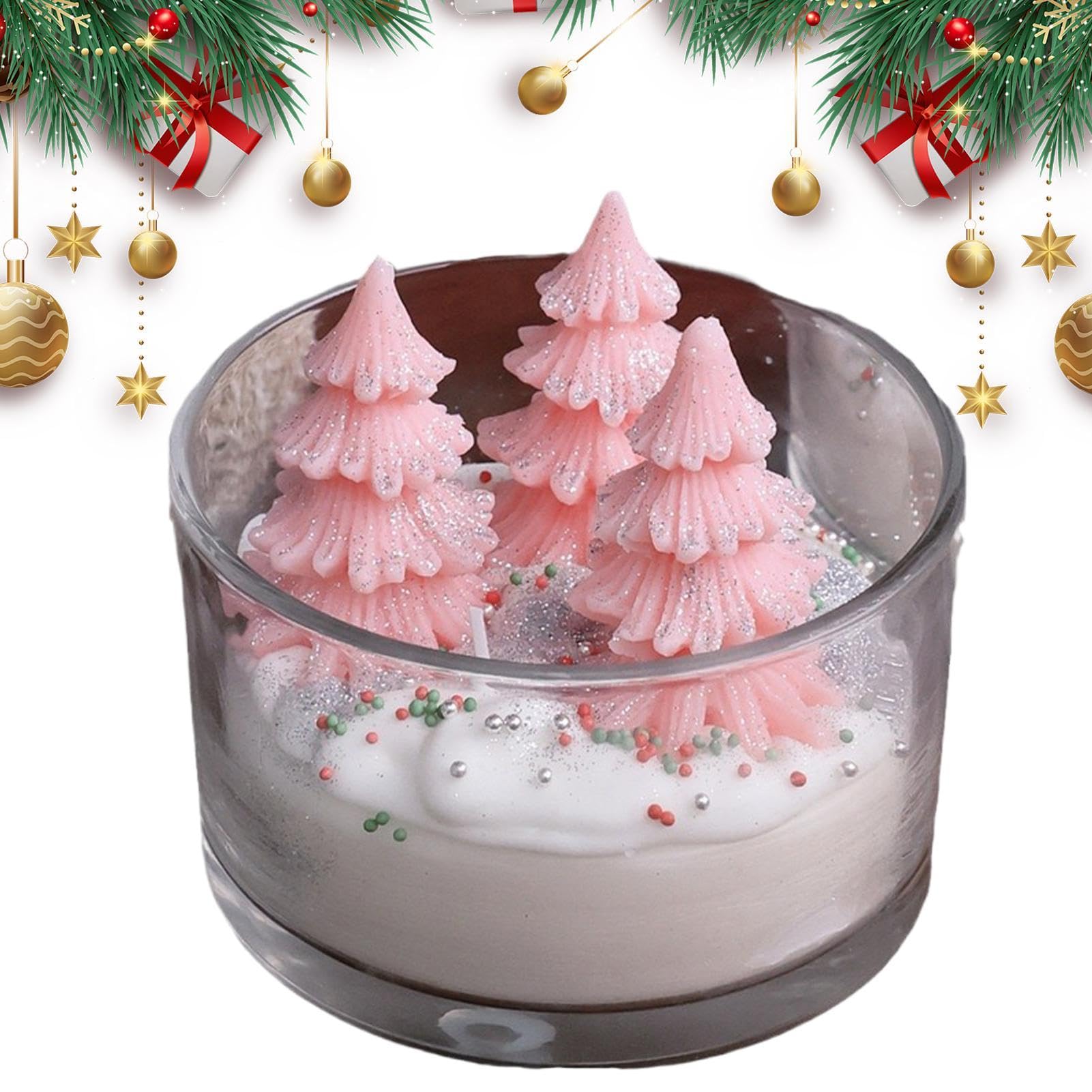 Vela decorativa aromática navideña,Vela de aromaterapia navideña Decoración