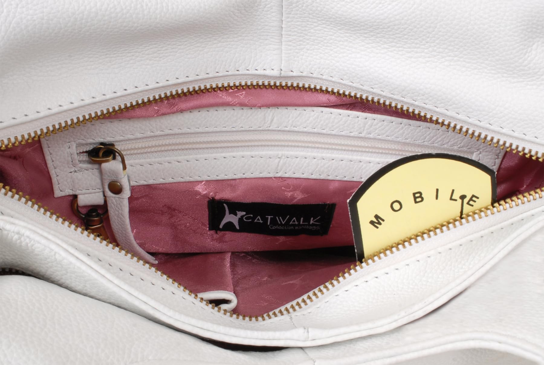 Catwalk Collection Handbags - Borsa a Spalla in Pelle - Borsa a Mano Media da Donna - Borsetta da Giorno - Multi Scomparti - Roxanna