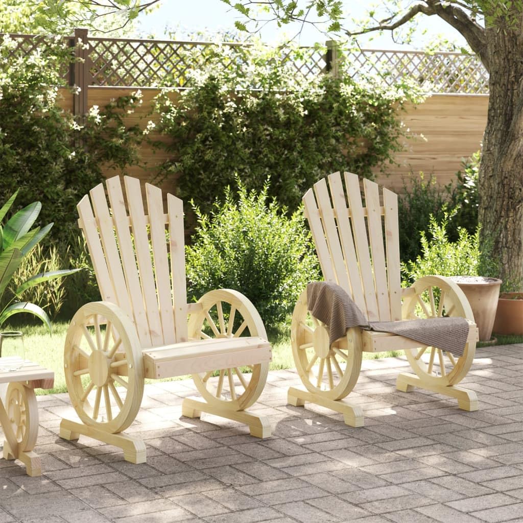 LAPOOH Adirondack 2 szt. Fotele ogrodowe z litego drewna świerkowego, krzesła na tarasie zewnętrznym, krzesła ogrodowe, meble ogrodowe - 365091