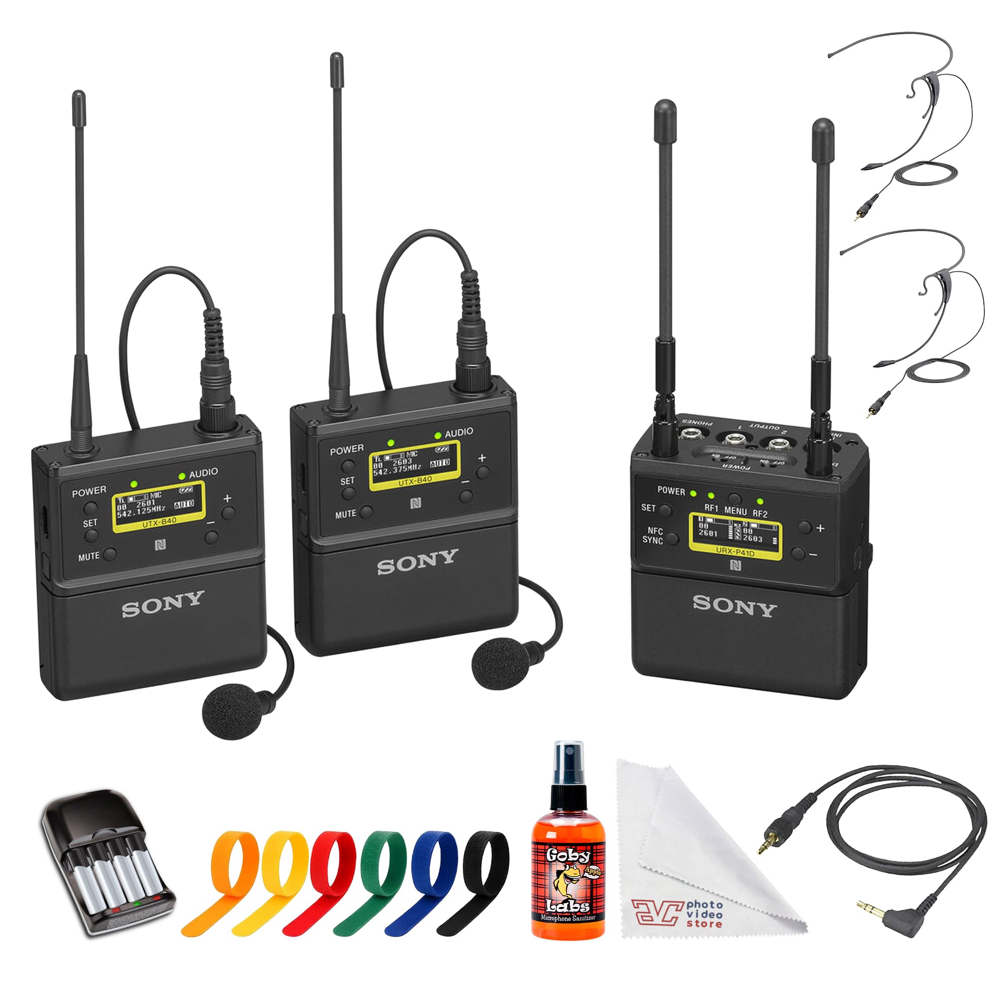 Sony UWP-D27 2-Person Camera-Mount Wireless Omni Lavalier Broadcast Bundle