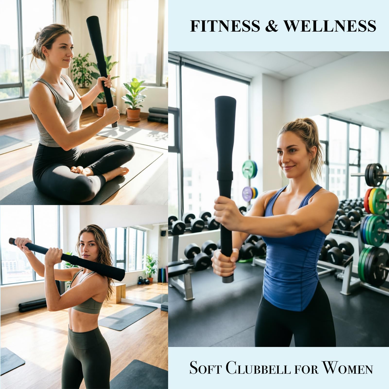 ZhaoCo Maza de Gimnasia Blanda para Entrenamiento en Casa | Mancuerna India Suave Antideslizante para Mujeres y Principiantes | Ideal para Entrenamiento en Casa | Sin Callos Ni Dolor de Manos