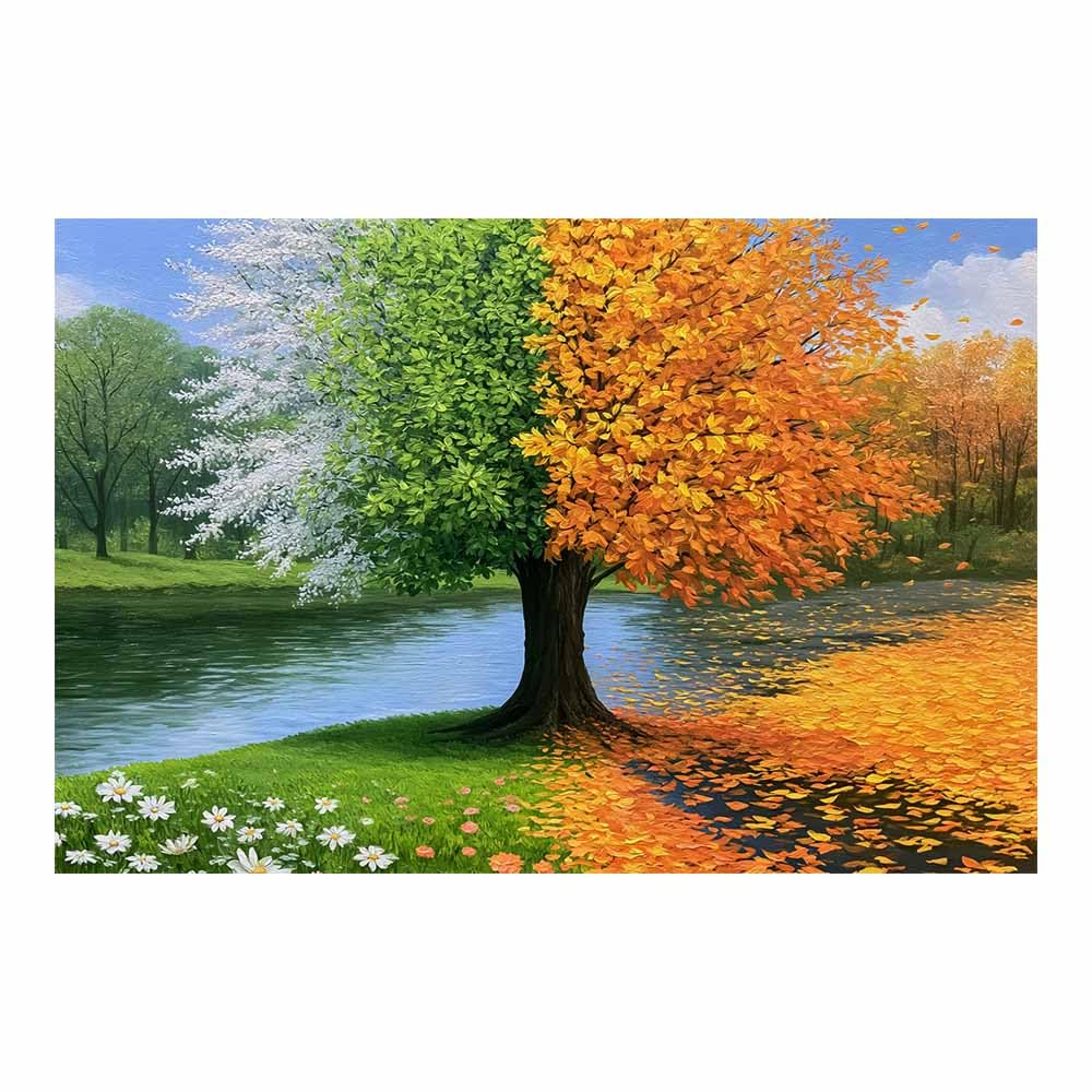 PUQAAEO Tree Of Life Wall Art Whites blossoms tree art Modern Abstract Print Poster,Aesthetic Wall Art For Farmhouse Home Wall Hanging Decoration Supplies(Multicolor)-60x90cm Unframed